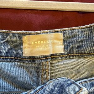 Everlane A Line High Waisted Denim Shorts